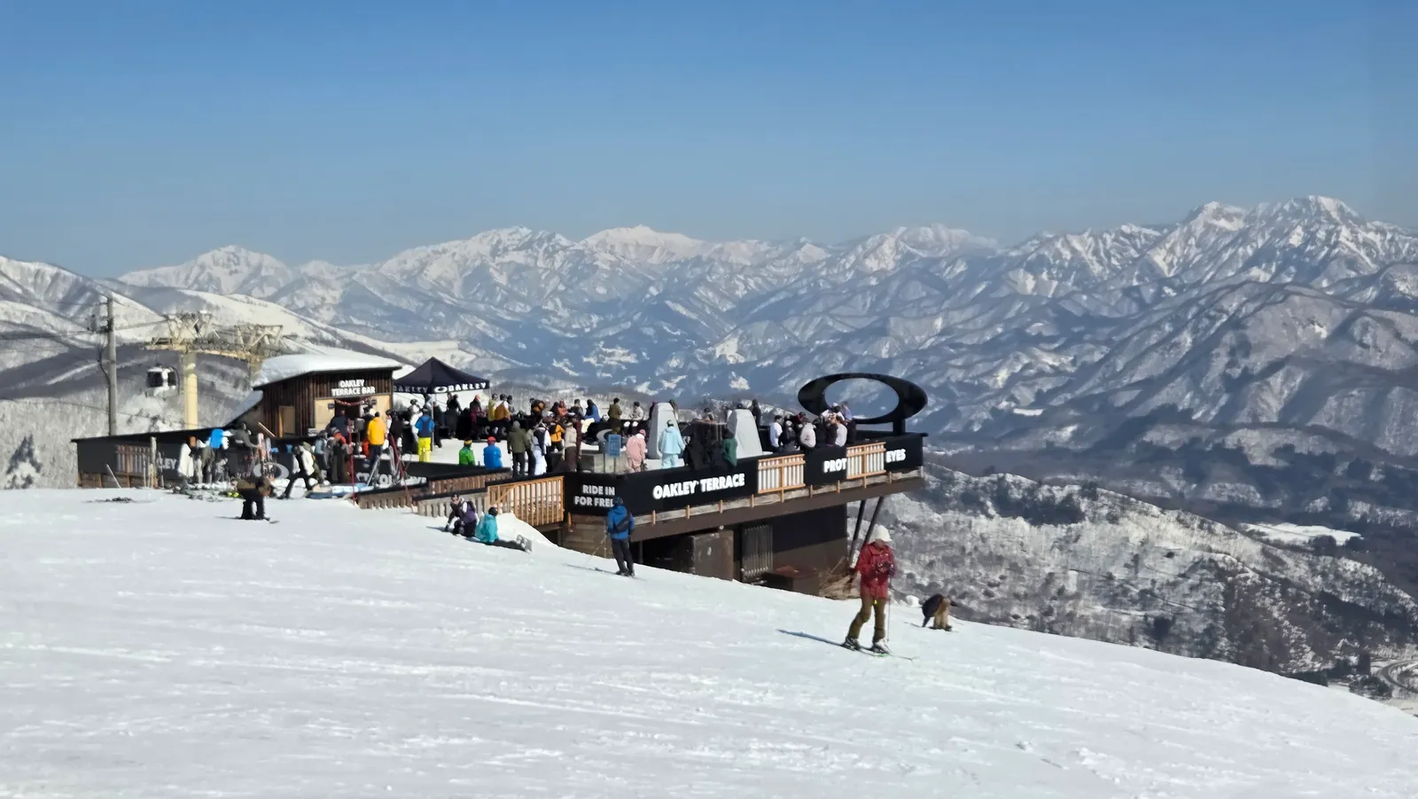 Ski terrace at Happo-One with views toward the Northern Alps